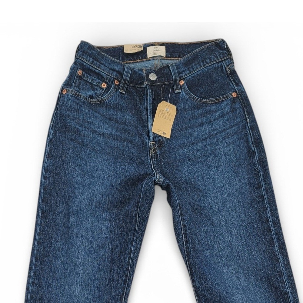 Levi's 501 Curve Womens 26x30 Straight Leg Jeans Dark Wash Button Fly NWT